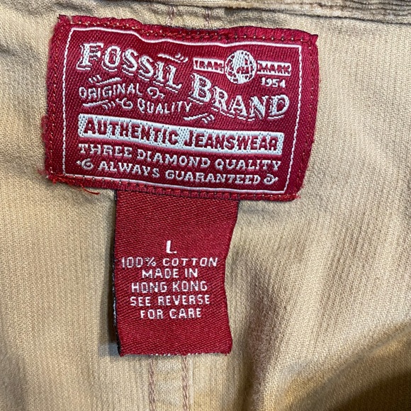 Fossil brand authentic Jeanswear. Lightweight corduroy button snap shirt  large - Picture 5 of 13
